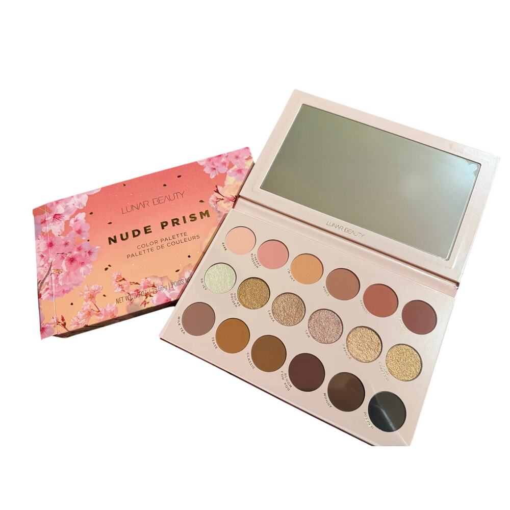 Lunar Beauty Nude Prism Eyeshadow Palette Manny MUA 18 Shade Glam New in Box
